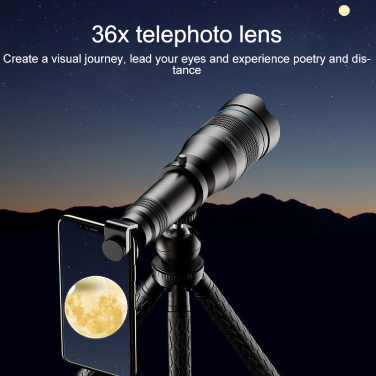APEXEL APL-JS36XJJ04 Full Metal 36X High List Tube External Dual-tone Telescope Universal Telephoto Mobile Phone Lens - Telescope & Microscope by APEXEL | Online Shopping UK | buy2fix