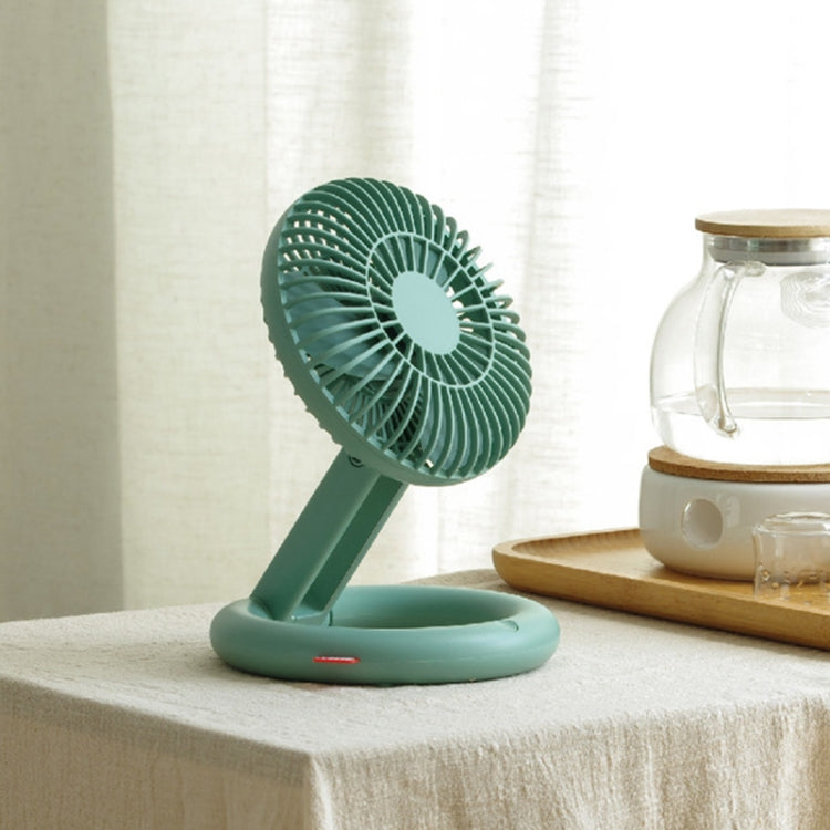 Desktop Folding Fan USB Charging Circulation Fan Mini Handheld Portable Laying Fan(Green) - Electric Fans by buy2fix | Online Shopping UK | buy2fix