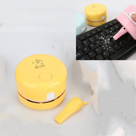 Handheld Desktop Vacuum Cleaner Mini Keyboard Student Eraser Desktop Cleaner Sweeper(Primrose Yellow) - Mini Vacuum Cleaner by buy2fix | Online Shopping UK | buy2fix