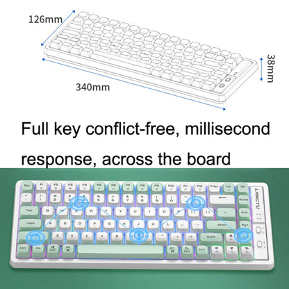 LANGTU GK85 85 Keys Gold Shaft Mechanical Wired Keyboard. Cable Length: 1.5m, Style:Glowing Version (Beige Knight) - Wired Keyboard by LANGTU | Online Shopping UK | buy2fix