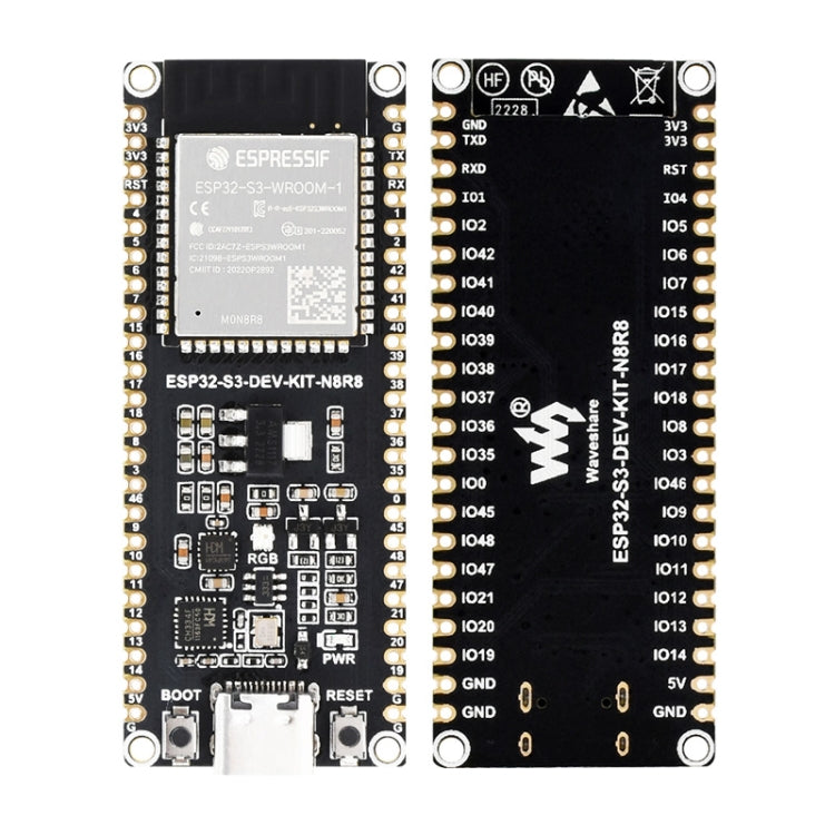 Waveshare ESP32-S3 Microcontroller 2.4GHz Wi-Fi Development Board ESP32-S3-WROOM-1-N8R8 Module Standard Ver. - Consumer Electronics by Waveshare | Online Shopping UK | buy2fix