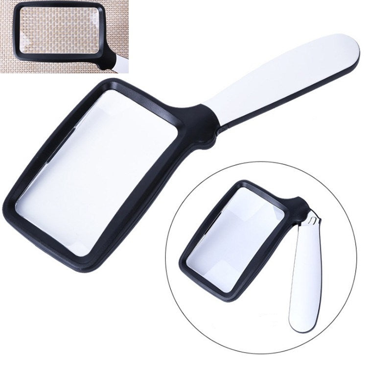 2X Handheld Folding Five LED Lights For Elderly People Reading Newspapers HD Acrylic Optical Lens Magnifying Glass - Consumer Electronics by buy2fix | Online Shopping UK | buy2fix