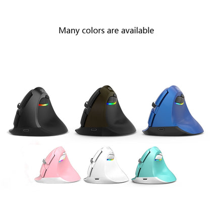 DELUX M618Mini Colorful Wireless Luminous Vertical Mouse Bluetooth Rechargeable Vertical Mouse(Elegant black) - Computer & Networking by DELUX | Online Shopping UK | buy2fix