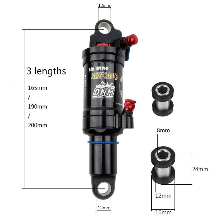 DNM  AOY36RC Mountain Bike Shock Absorber Soft Tail Bike Rear Shock Absorber, Size:165x35mm(With 24 mm Bushing) - Outdoor & Sports by DNM | Online Shopping UK | buy2fix