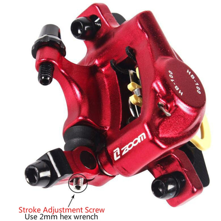 ZOOM HB100 Mountain Bike Hydraulic Brake Caliper Folding Bike Cable Pull Hydraulic Disc Brake Caliper, Style:Front and Rear(Black) - Bicycle Brake Parts by Zoom | Online Shopping UK | buy2fix