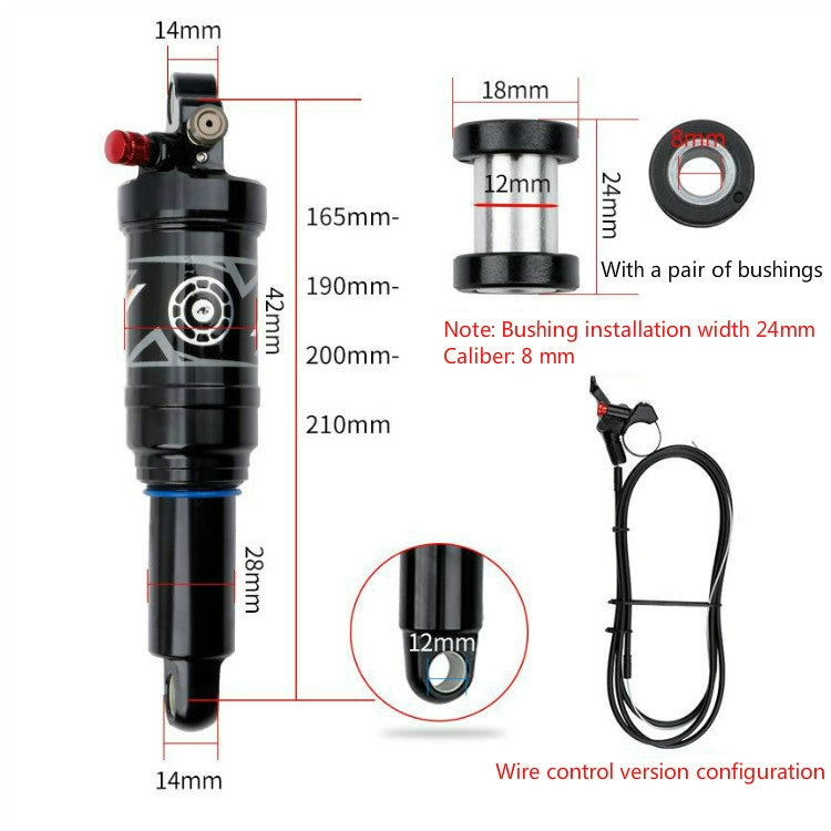 DNM AO38 Mountain Soft Tail Frame Rear Shock Absorber XC Air Pressure Rebound Shock Absorber, Size:200mm, Specificatio:Wire Control AO38RL - Outdoor & Sports by DNM | Online Shopping UK | buy2fix