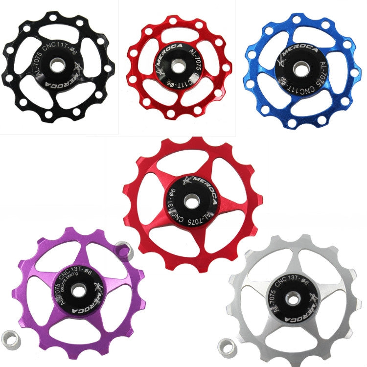 4 PCS MEROCA Metal Bearings Mountain Bike Road Bike Rear Derailleur Guide Wheel 11T/13T Guide Wheel, Specification:13T, Color:Purple - Outdoor & Sports by MEROCA | Online Shopping UK | buy2fix