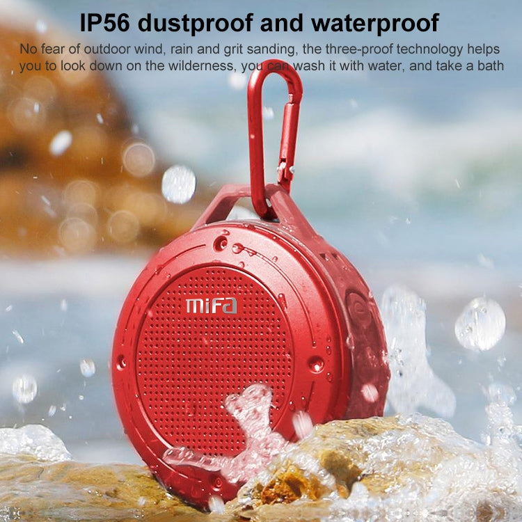 mifa IXP6 Waterproof Mini Portable Bass Wireless Bluetooth Speaker Built-in Mic(red) - Mini Speaker by mifa | Online Shopping UK | buy2fix