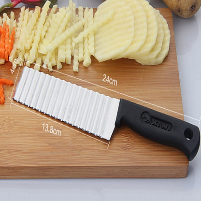 2 PCS Stainless Steel Wave Knife Professional Potato Cutting Machine - Home & Garden by buy2fix | Online Shopping UK | buy2fix