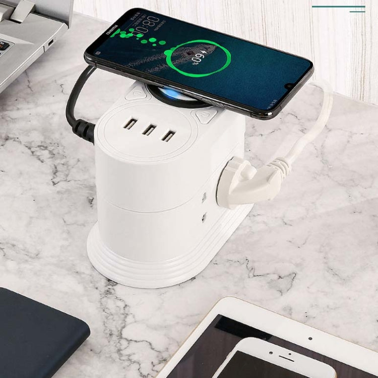 Mobile Phone Wireless Charging Socket Creative Smart USB Power Strip Multi-Function Desktop Vertical Power Strip, CN Plug, Specification: 5 Meters, Style:3 Layer(Black) - Consumer Electronics by buy2fix | Online Shopping UK | buy2fix