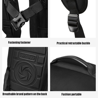 Ozuko 9326 Men Outdoor Multifunctional Anti-theft Backpack Sports Waterproof Travel Shoulders Bag with External USB Charging Port(Black) - Backpacks by Ozuko | Online Shopping UK | buy2fix