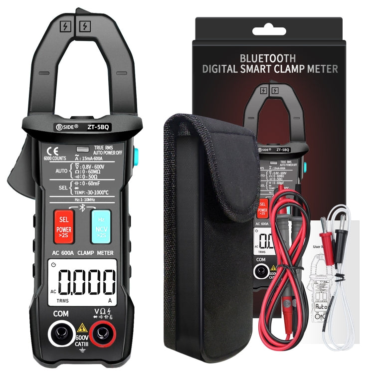 BSIDE  Bluetooth 5.0 6000 Words High Precision Smart AC Clamp Meter, Specification: ZT-5BQ - Digital Multimeter by BSIDE | Online Shopping UK | buy2fix