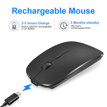 iMICE  E-1300 4 Keys 1600DPI Luminous Wireless Silent Desktop Notebook Mini Mouse, Style:Dual-modes Luminous Edition(Silver) -  by iMICE | Online Shopping UK | buy2fix