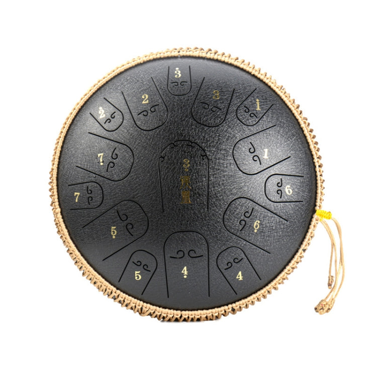 15-Tone Ethereal Drum 14-Inch Steel Tongue Drum Hollow Drum Sanskrit Drummer Disc(Black) - Percussion Instruments by buy2fix | Online Shopping UK | buy2fix