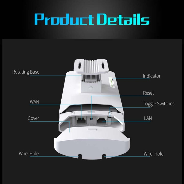 1 Pair COMFAST CF-E113A 3KM 300Mbps 5.8 Ghz High-Power Outdoor Engineering CPE Matching Bridge Set, US/EU Plug - Computer & Networking by COMFAST | Online Shopping UK | buy2fix