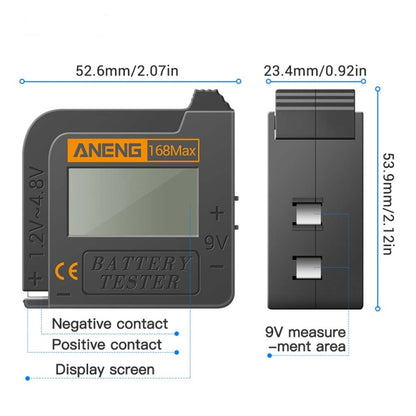 2 PCS ANENG 168MAX Portable Battery Tester High-Precision Battery Power Tester Battery Capacity Tester - Consumer Electronics by ANENG | Online Shopping UK | buy2fix