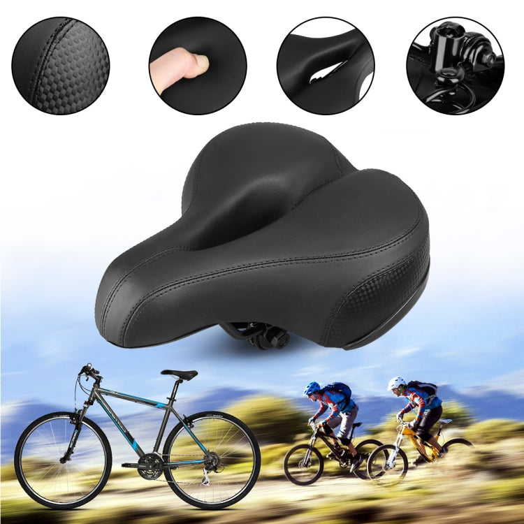 Reflective Spring Saddle Mountain Bike Seat Bicycle Seat Bicycle Seat(Black White) - Outdoor & Sports by buy2fix | Online Shopping UK | buy2fix