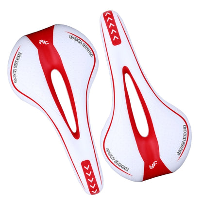 YAFEE YF-1018 Mountain Bike Saddle Bicycle Riding Saddle Bicycle Saddle(White Red) - Outdoor & Sports by YAFEE | Online Shopping UK | buy2fix