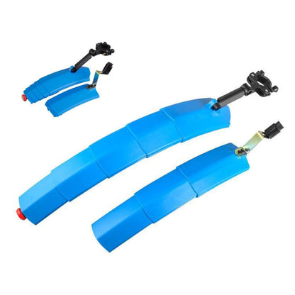 Bicycle Telescopic Folding Mudguard  27.5 Inch Extended Water Retaining LED Taillight(Blue) - Outdoor & Sports by buy2fix | Online Shopping UK | buy2fix