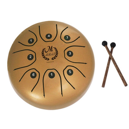 MEIBEITE 5.5-Inch C-Tune Sanskrit Drum Steel Tongue Empty  Worry-Free Drum(Golden) - Percussion Accessories by MEIBEITE | Online Shopping UK | buy2fix