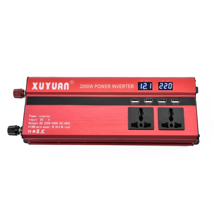 XUYUAN 2000W Car Inverter with USB Display Converter, Specification: 24V to 220V -  by Car Inverter | Online Shopping UK | buy2fix