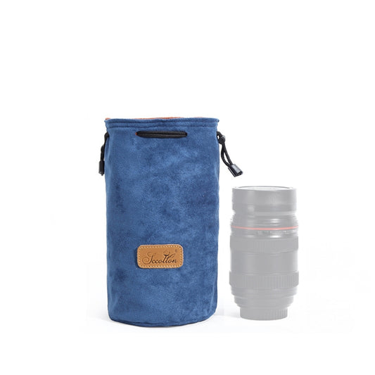 S.C.COTTON Liner Shockproof Digital Protection Portable SLR Lens Bag Micro Single Camera Bag Round Blue M - Camera Accessories by S.C.COTTON | Online Shopping UK | buy2fix