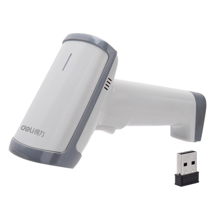 Deli 14950 One-Dimensional Two-Dimensional Scanner Supermarket Catering Scanning Gun, Model: Wireless (White) - Barcode Scanner by Deli | Online Shopping UK | buy2fix