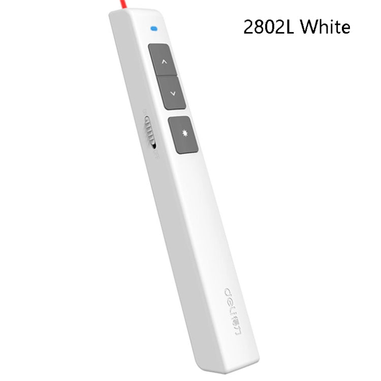 Deli 2.4GHz Laser Page Turning Pen Rechargeable Speech Projector Pen, Model: 2802L (White) -  by Deli | Online Shopping UK | buy2fix