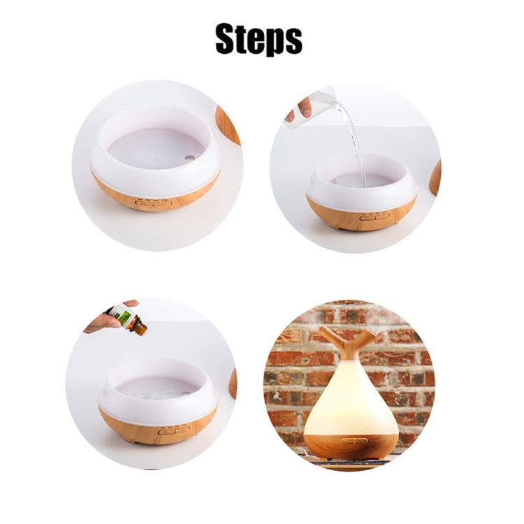 YCTA-008 Household Mute Small Wood Grain Colorful Light Aroma Diffuser Night Tree Air Humidifier, Product specifications: US Plug(Light Wood Grain) - Home & Garden by buy2fix | Online Shopping UK | buy2fix