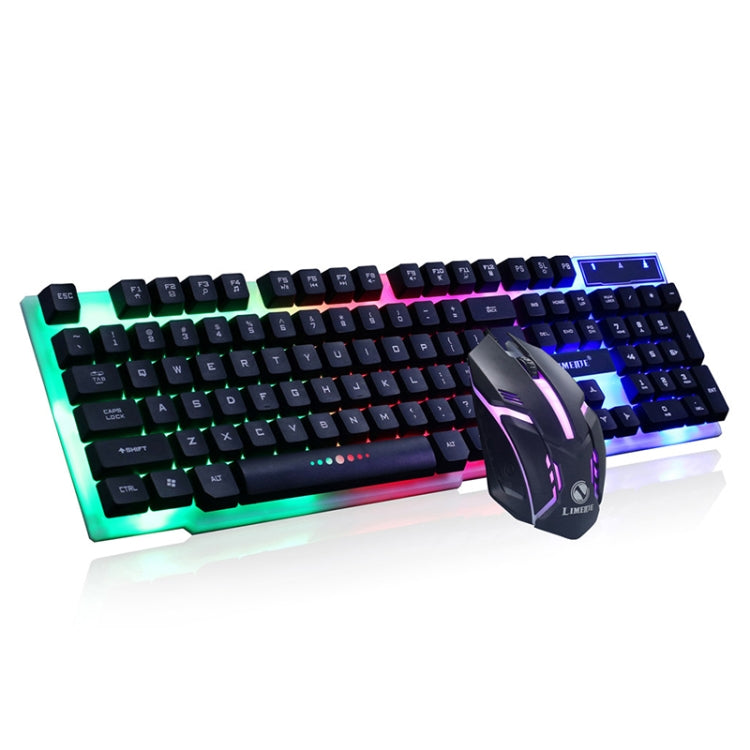 LIMEIDE GTX300 1600DPI 104 Keys USB Rainbow Suspended Backlight Wired Luminous Keyboard and Mouse Set, Cable Length: 1.4m(Black) - Wired Keyboard by LIMEIDE | Online Shopping UK | buy2fix