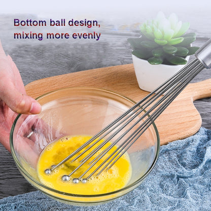 2 PCS Manual Whisk Stainless Steel Glass Bead Egg Whisk Kitchen Household Hand-Held Baking Tools  Type C 12 inch - Stirrer & Squeezer by buy2fix | Online Shopping UK | buy2fix