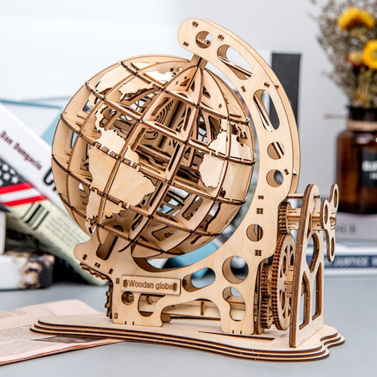 Wooden Mechanical Transmission Model Globe Office Ornaments Children Puzzle Assembly Toys(Mechanical Globe) - Model Toys by buy2fix | Online Shopping UK | buy2fix