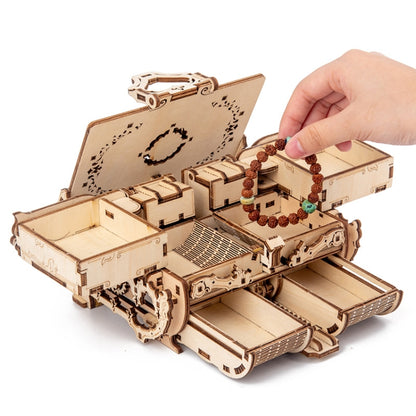 Wooden Machinery Antique Box DIY Gift Gear Rotating Model 3D Assembly Puzzle Educational Toy - Model Toys by buy2fix | Online Shopping UK | buy2fix