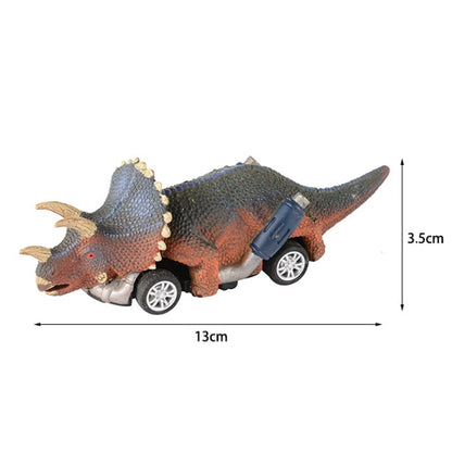 GJ305 3 PCS Inertia Pull Back Dinosaur Toy Model Car Children Educational Toys(Triceratops) - Model Toys by buy2fix | Online Shopping UK | buy2fix