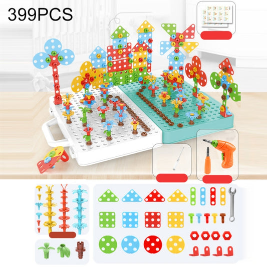 Children Screw-Tightening Electric Drill Toy Manual Assembly Toolbox, Style: 3D + Electric Drill (399 PCS) - DIY Developmental Toys by buy2fix | Online Shopping UK | buy2fix