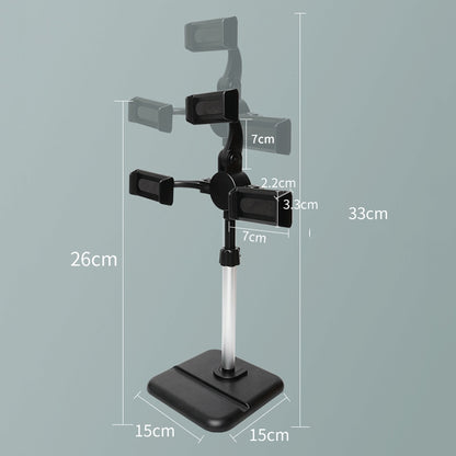 Telescopic Adjustment Live Frame Desktop Tablet Mobile Phone Bracket, Specification: K06 Three-seat  (Black) - Stand by buy2fix | Online Shopping UK | buy2fix