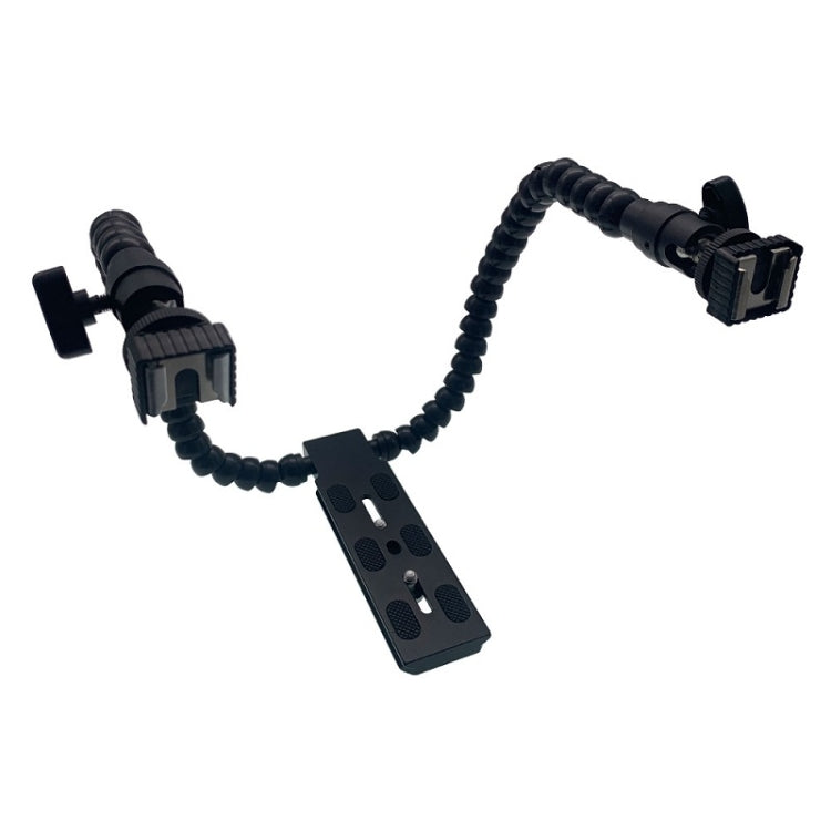 Flexible Dual Arm Hot Shoe Flash Bracket Mount Holder Bracket - Camera Accessories by buy2fix | Online Shopping UK | buy2fix