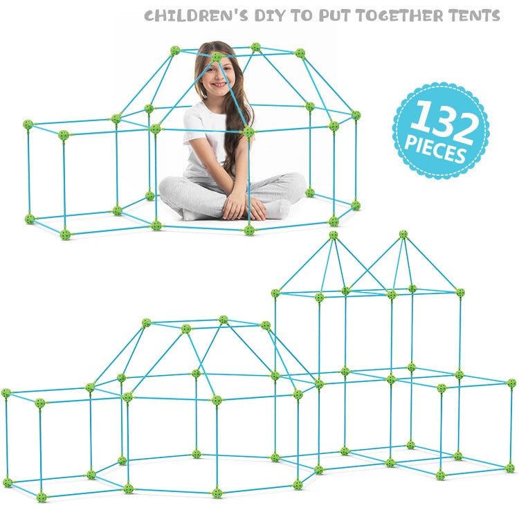 132 in 1 DIY Tent Toy Assembling Play House DIY Children Tent Building Toy(  Square-Green) - Toy Sports by buy2fix | Online Shopping UK | buy2fix