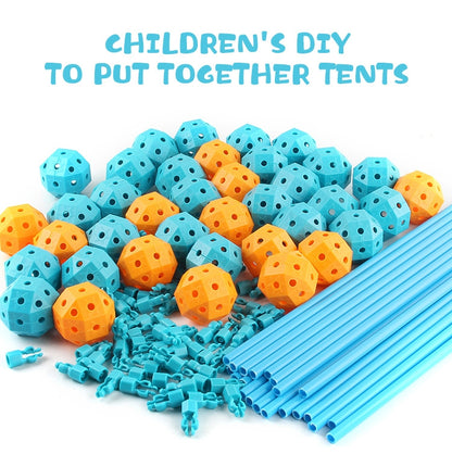 85 in 1 DIY Tent Toy Assembling Play House DIY Children Tent Building Toy(Square-Blue) - Toy Sports by buy2fix | Online Shopping UK | buy2fix