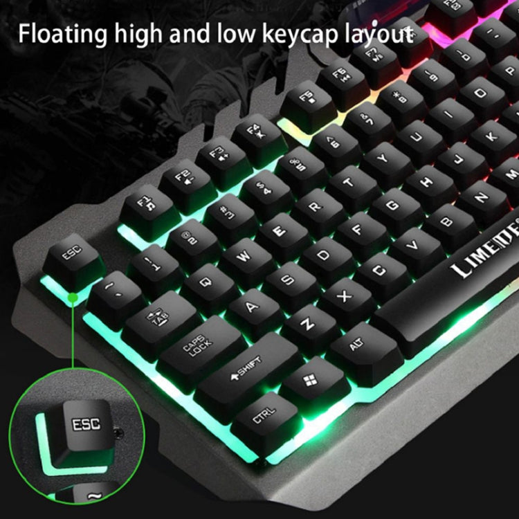 LIMEIDE T21 104Keys Wired Gaming Backlit Computer Manipulator Keyboard and Mouse Set, Cable Length: 1.4 m(White) - Wired Keyboard by LIMEIDE | Online Shopping UK | buy2fix