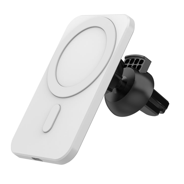 N16 10W Car Air Outlet + Suction Cup Magsafe Magnetic Wireless Charger Mobile Phone Holder For IPhone 12 Series(White) - In Car by buy2fix | Online Shopping UK | buy2fix