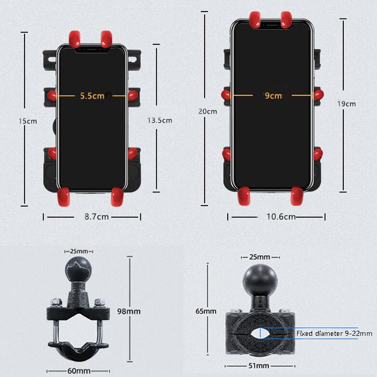 Motorcycle Metal Navigation Mobile Phone Bracket,Style: Handle Installation (Anti-theft) - Holder by buy2fix | Online Shopping UK | buy2fix