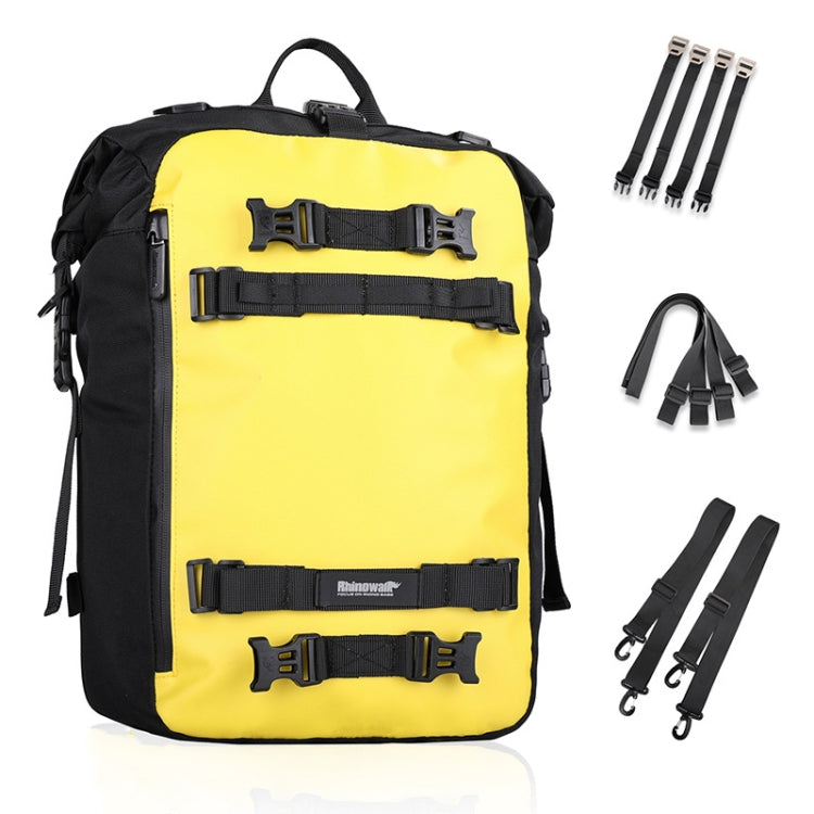 Rhinowalk Multi-Function Motorcycle Rear Seat Bag Combination Rear Shelf Pannier, Colour: Yellow 20L - Bags & Luggages by Rhinowalk | Online Shopping UK | buy2fix