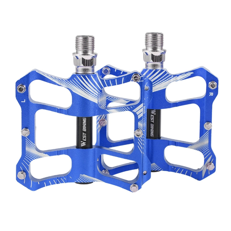 WEST BIKING YP0802080 Bicycle Aluminum Alloy Pedal Riding Foot Pedal Bicycle Accessories(Blue) - Pedals by WEST BIKING | Online Shopping UK | buy2fix