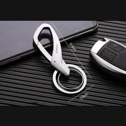 JOBON ZB-197 Car Waist Hanging Keychain Double Ring Metal Keychain(Nickel) - Key Rings by JOBON | Online Shopping UK | buy2fix