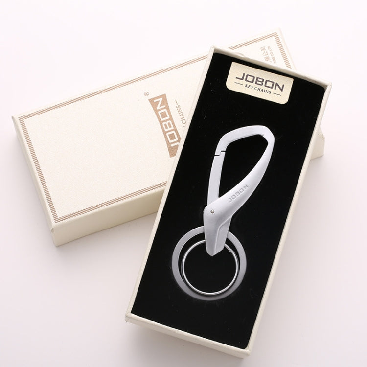 JOBON ZB-197 Car Waist Hanging Keychain Double Ring Metal Keychain(Nickel) - Key Rings by JOBON | Online Shopping UK | buy2fix