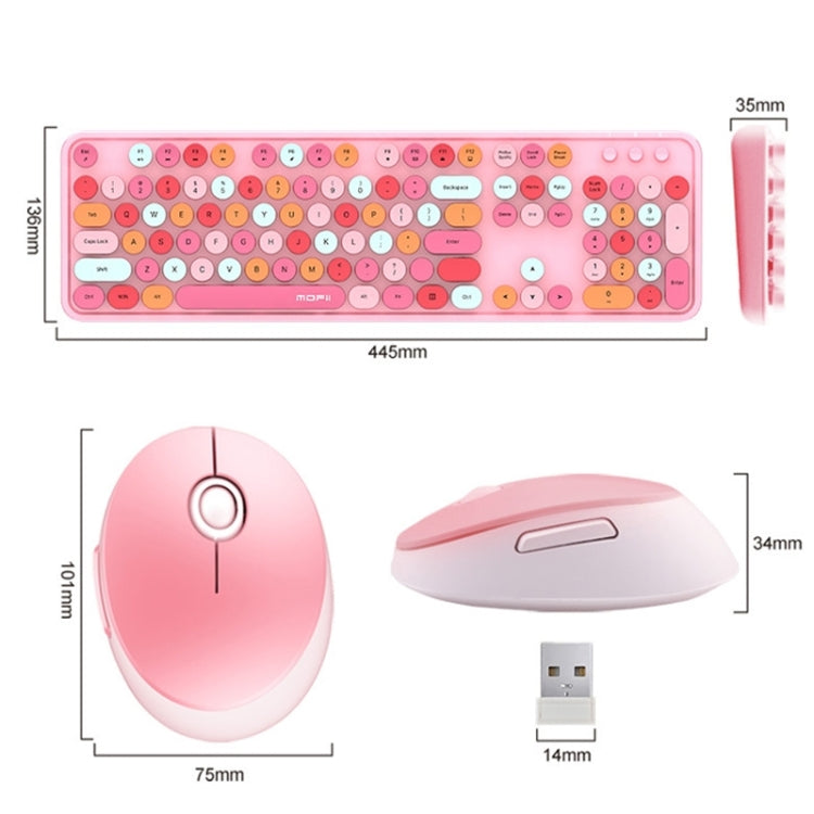 Mofii Sweet Wireless Keyboard And Mouse Set Girls Punk Keyboard Office Set, Colour: Milk Tea Mixed Color - Wireless Keyboard by Mofii | Online Shopping UK | buy2fix