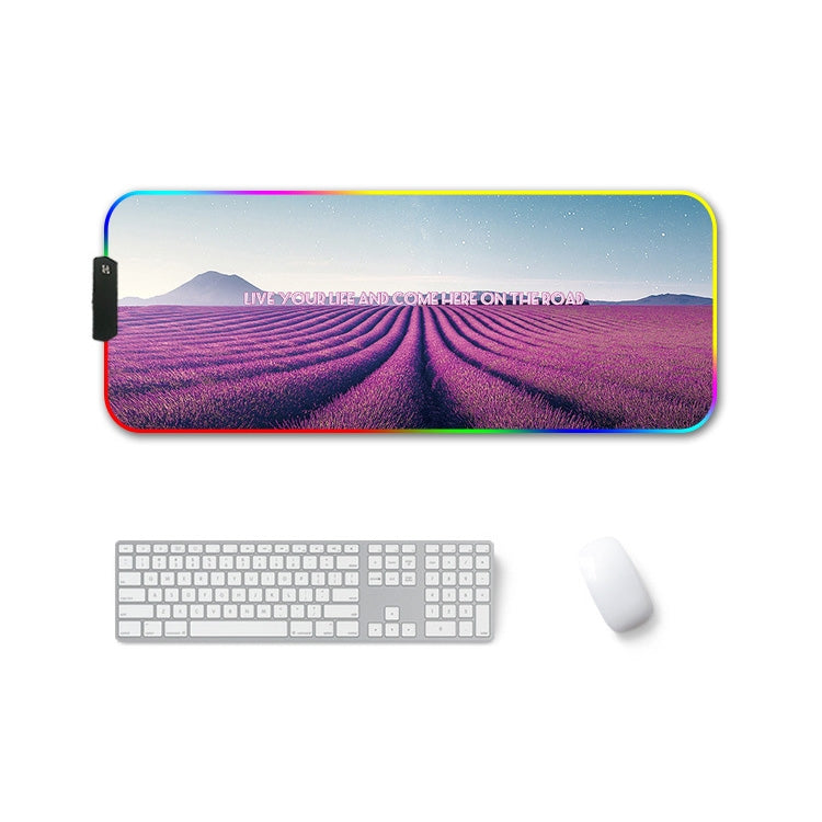 300x350x3mm F-01 Rubber Thermal Transfer RGB Luminous Non-Slip Mouse Pad(Lavender) - Mouse Pads by buy2fix | Online Shopping UK | buy2fix