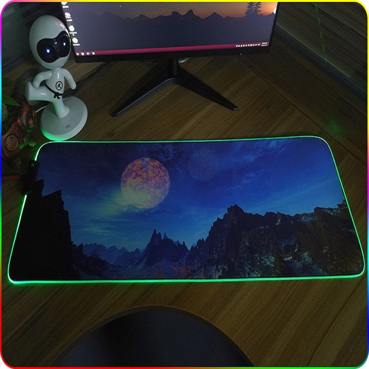 400x900x3mm F-01 Rubber Thermal Transfer RGB Luminous Non-Slip Mouse Pad(Ice Lend) - Mouse Pads by buy2fix | Online Shopping UK | buy2fix