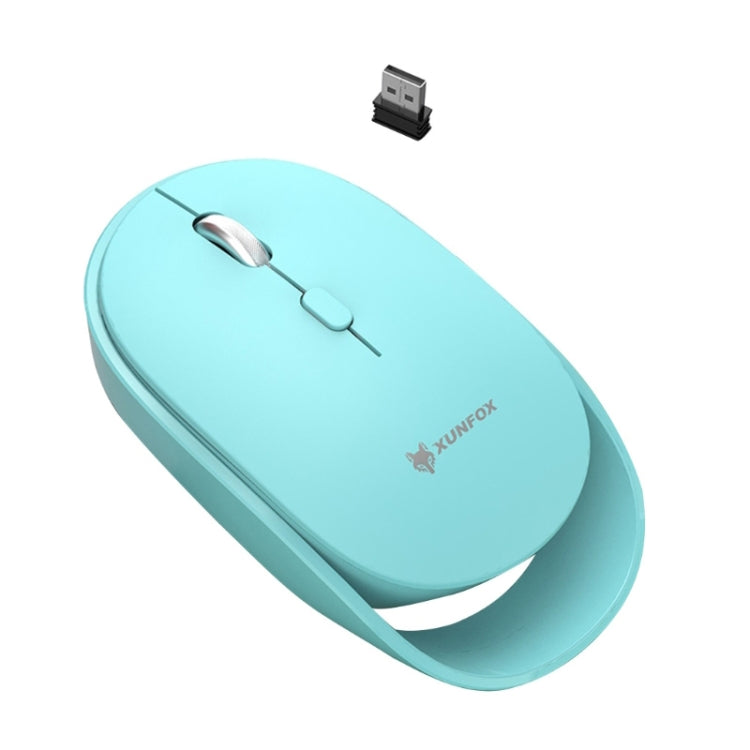 XUNSVFOX XYH60 1600 DPI 6-keys Charge Mute Wireless Mice, Colour: 2.4G+Bluetooth Green - Wireless Mice by XUNSVFOX | Online Shopping UK | buy2fix